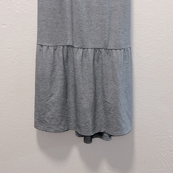 Express Heather Grey Jersey Maxi Halter Dress Wide Crisscross Straps Women Small - Picture 4 of 15